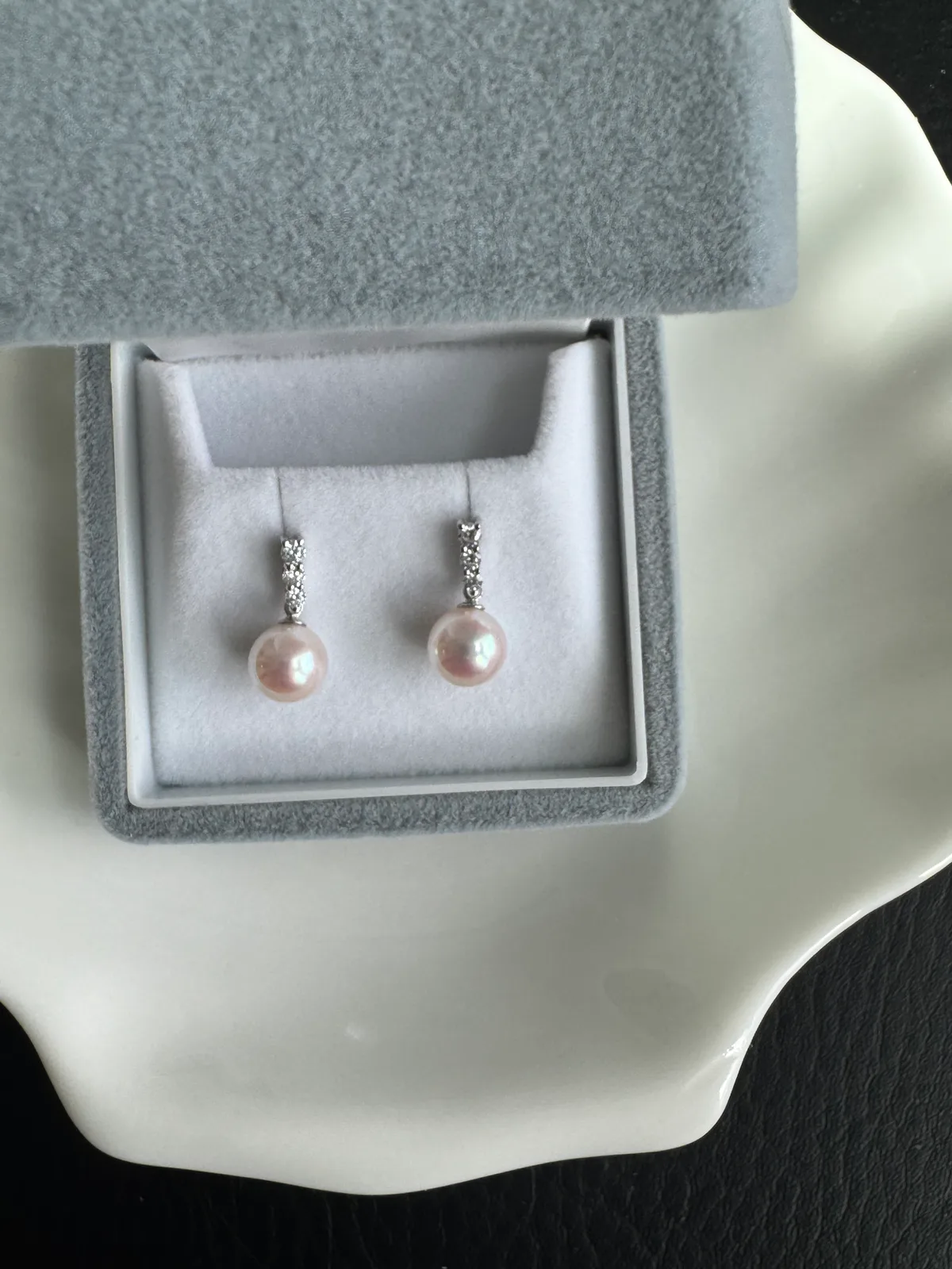 Lumie Signature - Akoya Diamond Drop Earrings