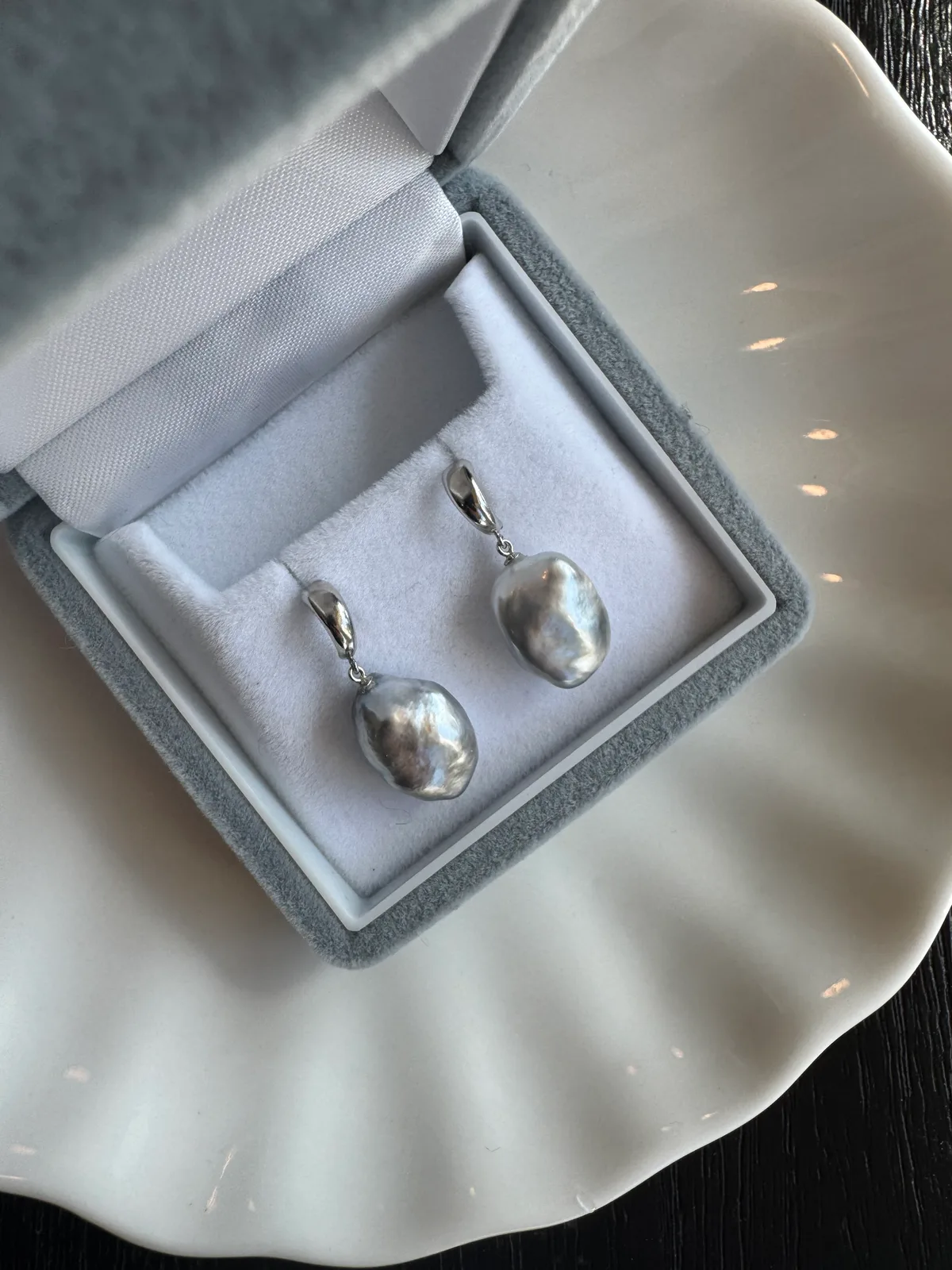 Nature Signature - Tahitian Keshi Drop Earrings (12mm)