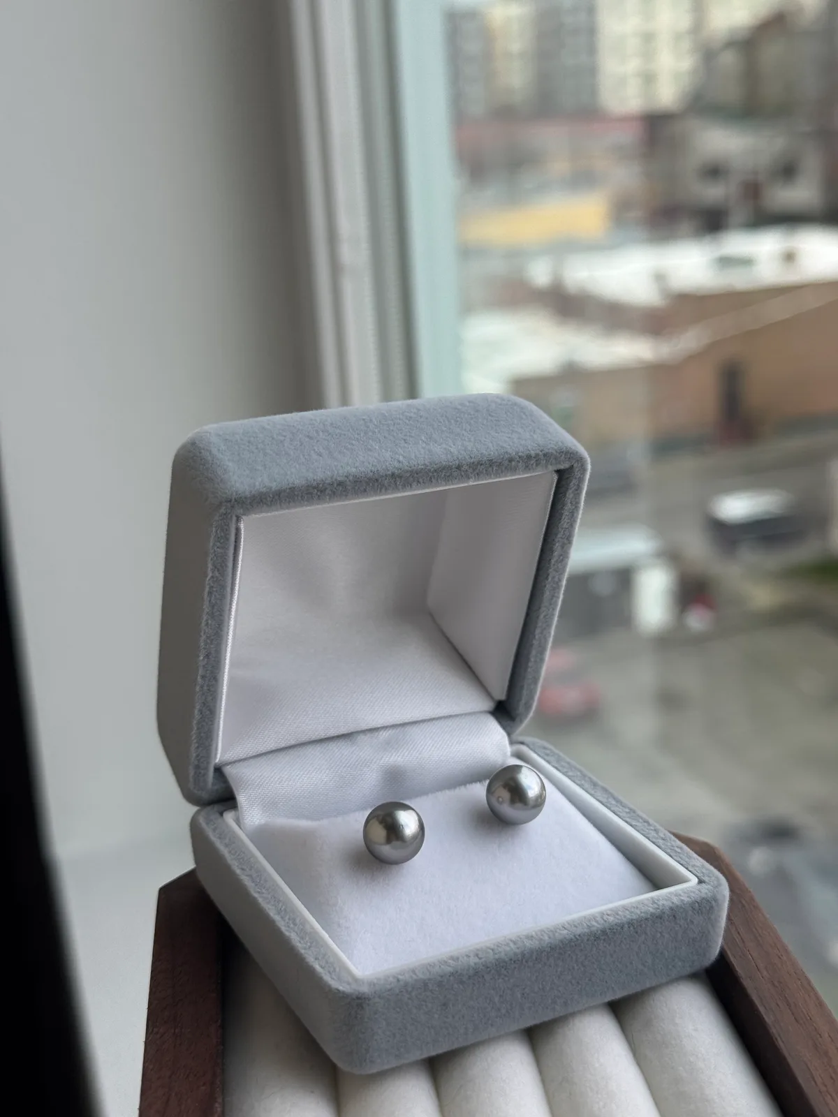 Eclipse Signature - Tahitian Gray Earrings (Ocean Blue 9.0mm)